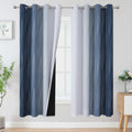 Estelar Textiler Navy Blue and Grayish White Blackout Curtains for Bedroom 72