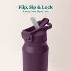 REDUCE 32 oz Hydrate Pro Stainless Steel Insulated Water Bottle - Flip Top