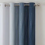 Estelar Textiler Navy Blue and Grayish White Blackout Curtains for Bedroom 72