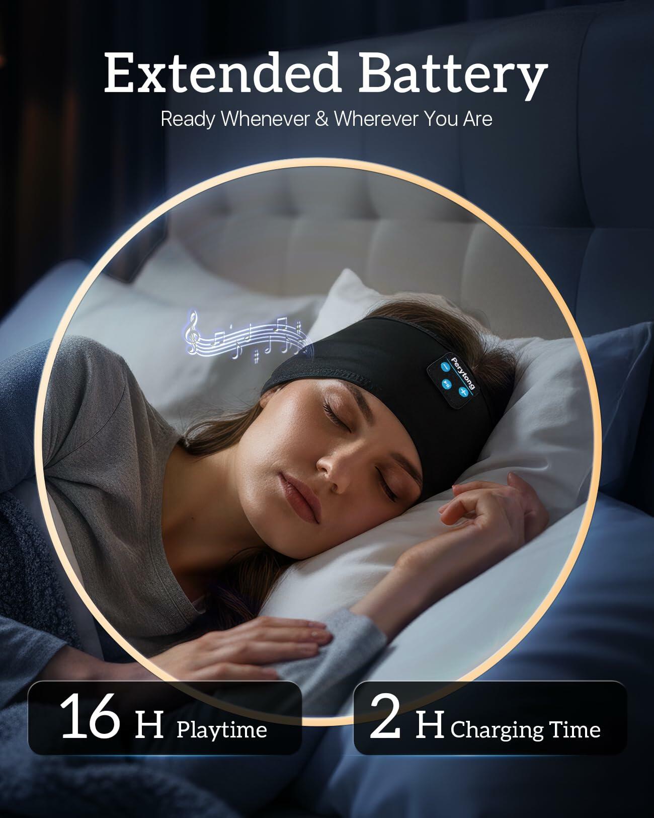 Perytong Sleep Headphones Bluetooth 5.4 Headband, Wireless Sleep Headphones with