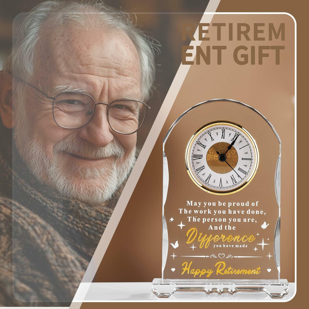 Ghtixsu 2026 Retirement Gifts for Women Men Crystal Clock, Going Away Gifts for