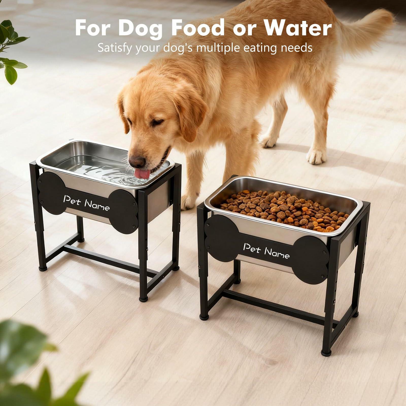Tivray Elevated Dog Bowl, 2.4 Gallon Adjustable Stainless Steel Water Bowl for