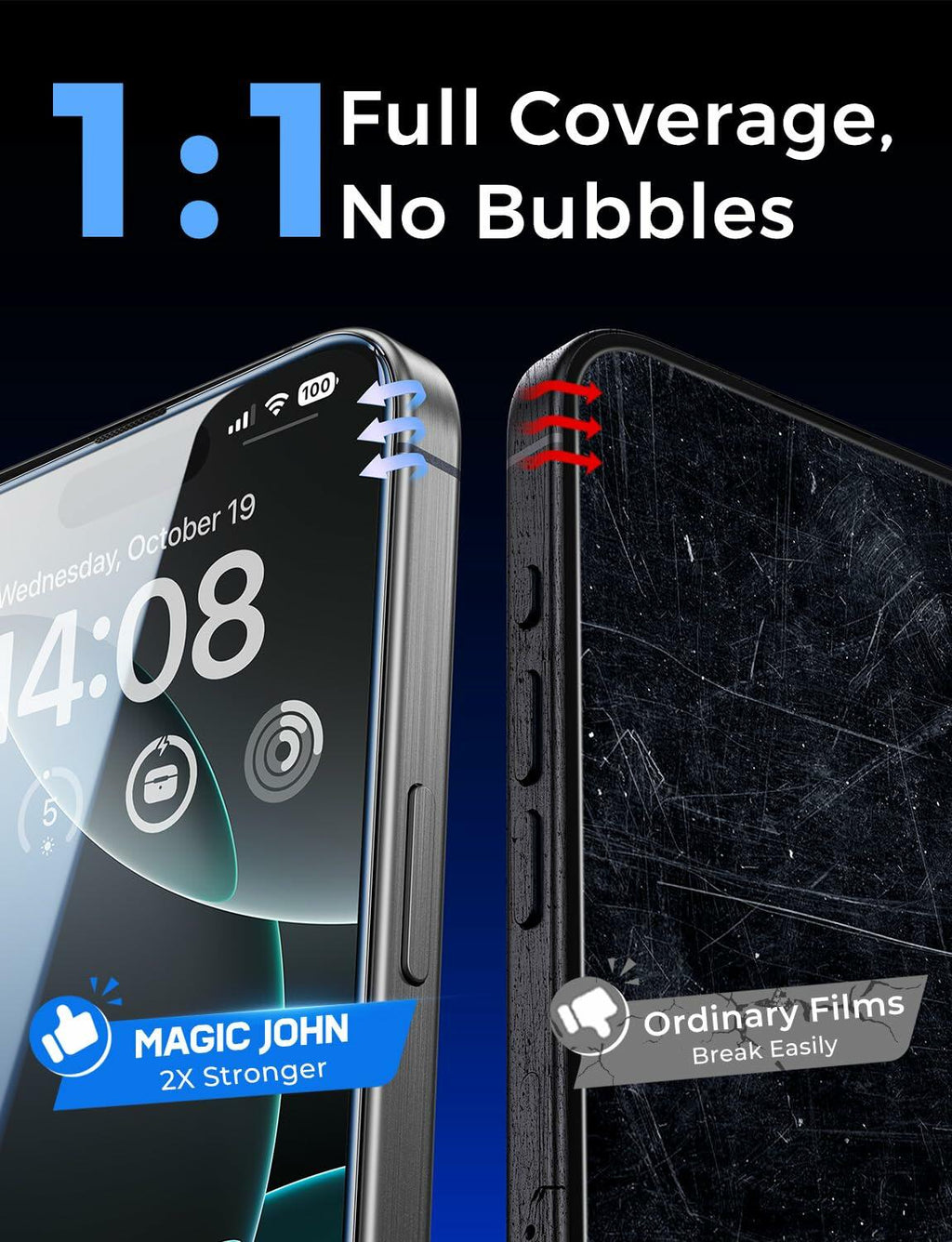 MAGIC JOHN 2 Pack for iPhone 16 Pro Max 6.9 inch Tempered Glass Screen