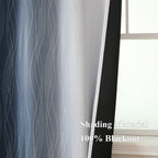 Estelar Textiler Navy Blue and Grayish White Blackout Curtains for Bedroom 72