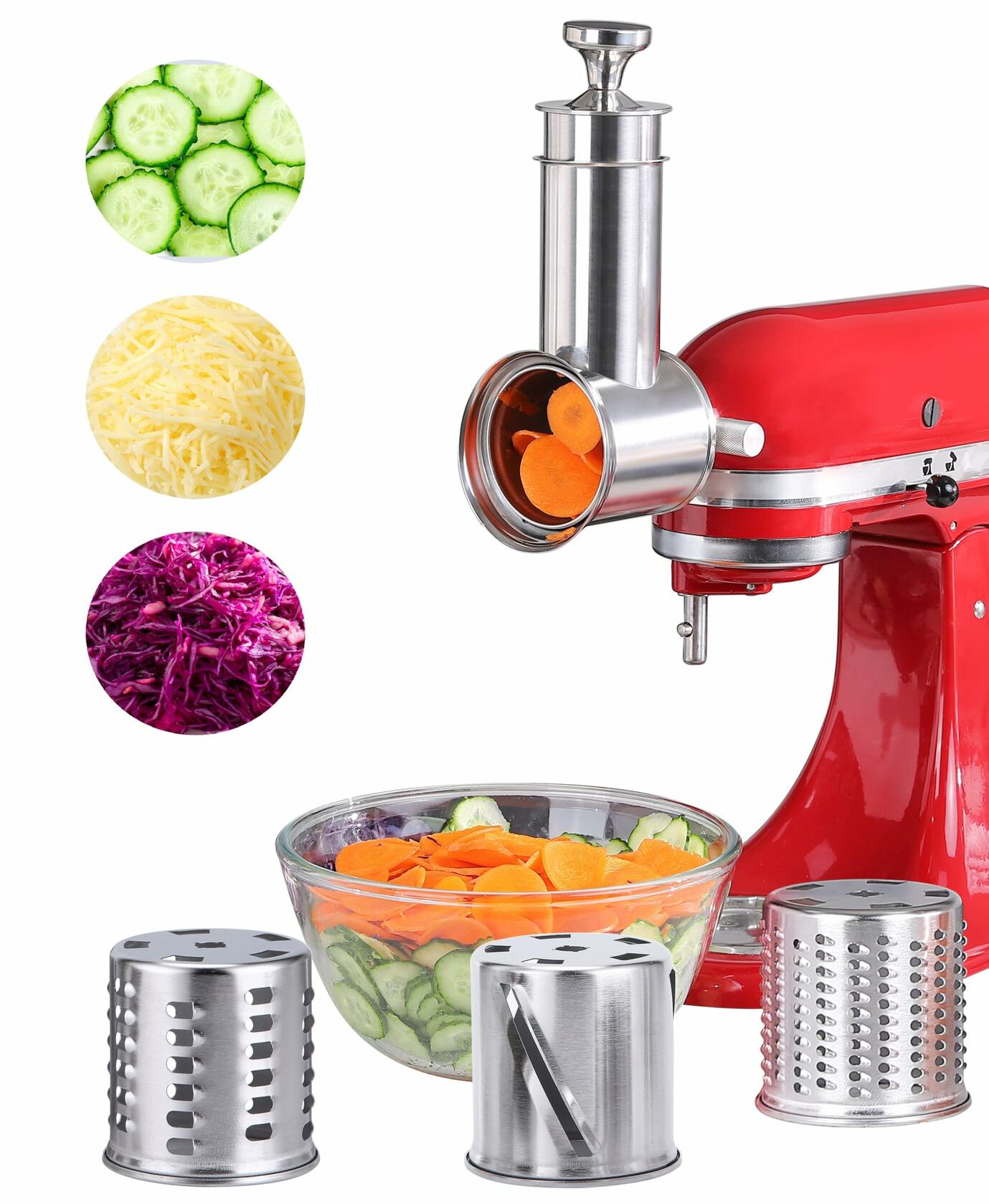 FavorKit Fresh Prep Slicer Shredder Attachment for KitchenAid Stand Mixers,