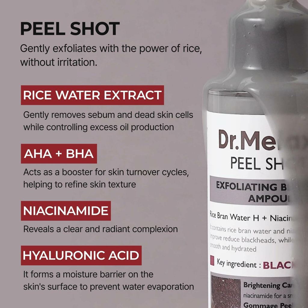 Dr.Melaxin Peel Shot Glow Black Rice Peeling Ampoule 80ml, Dead Skin Remover