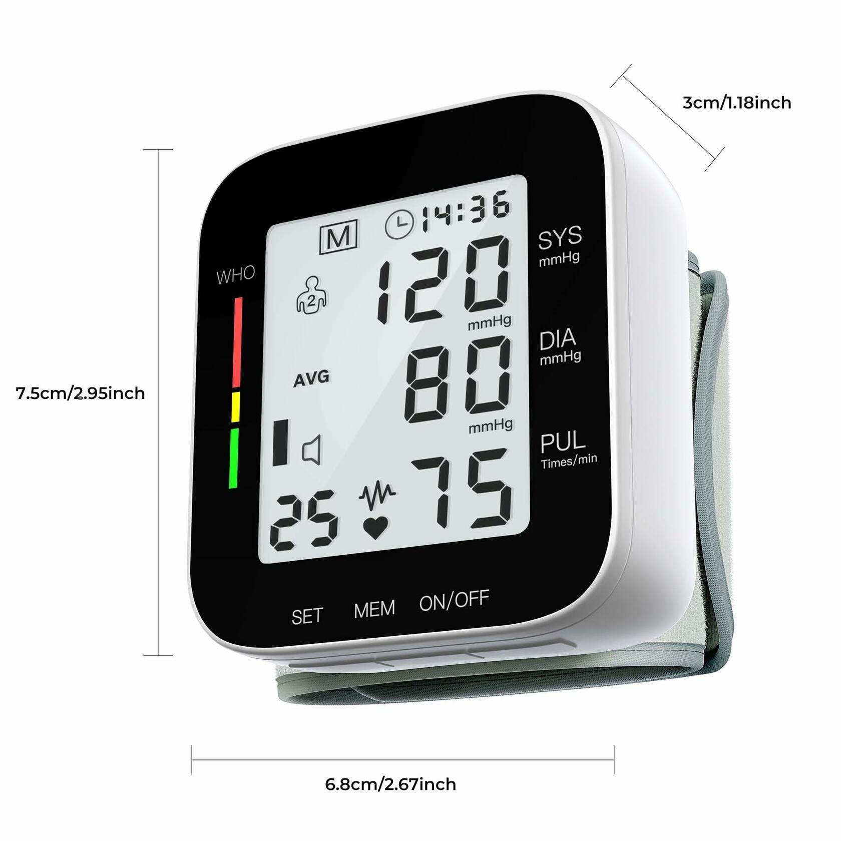 MMIZOO Wrist Blood Pressure Monitor Bp Monitor Large LCD Display Blood Pressure