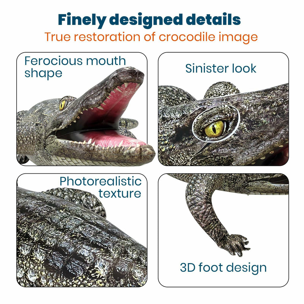 HOHQB 40" Inflatable Alligator Toys Realistic Blow up Alligator Deco Animal