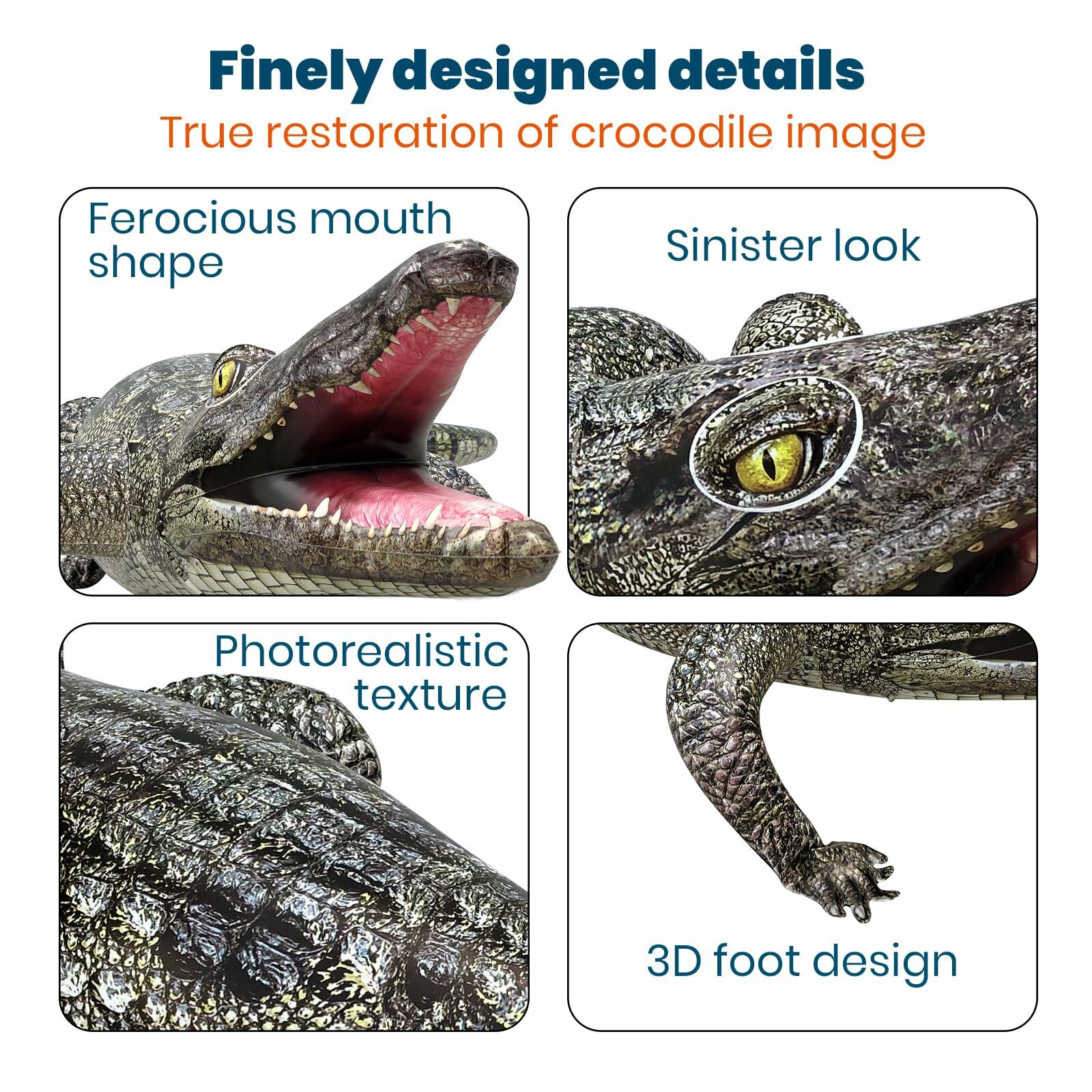 HOHQB 40" Inflatable Alligator Toys Realistic Blow up Alligator Deco Animal
