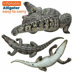 HOHQB 40" Inflatable Alligator Toys Realistic Blow up Alligator Deco Animal