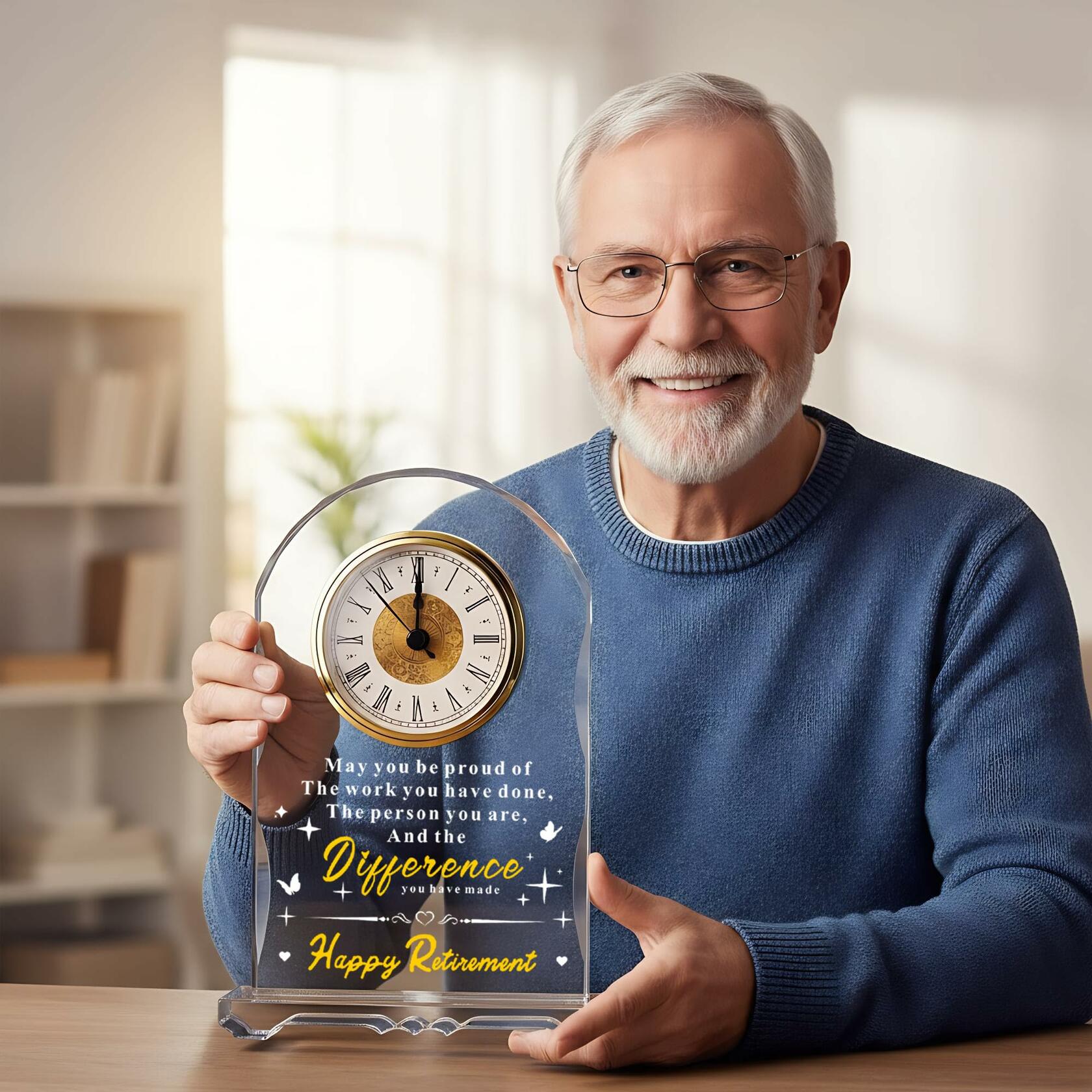 Ghtixsu 2026 Retirement Gifts for Women Men Crystal Clock, Going Away Gifts for