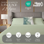 1200 Thread Count Queen Size Sheets Set Pastel Green, Ultra Soft Cotton Rich