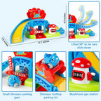 Toys for 1 Year Old Boy and Girl, Race Track for Toddlers 1-3 with 4 Dinosaurs