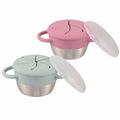 2 PACK Elk and Friends Stainless Steel Snack Cups | Removable Silicone Food