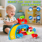 Toys for 1 Year Old Boy and Girl, Race Track for Toddlers 1-3 with 4 Dinosaurs