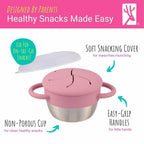 2 PACK Elk and Friends Stainless Steel Snack Cups | Removable Silicone Food