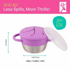 2 PACK Elk and Friends Stainless Steel Snack Cups | Removable Silicone Food