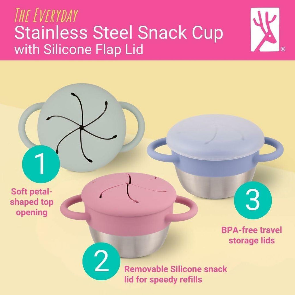 2 PACK Elk and Friends Stainless Steel Snack Cups | Removable Silicone Food