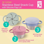 2 PACK Elk and Friends Stainless Steel Snack Cups | Removable Silicone Food