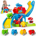 Toys for 1 Year Old Boy and Girl, Race Track for Toddlers 1-3 with 4 Dinosaurs