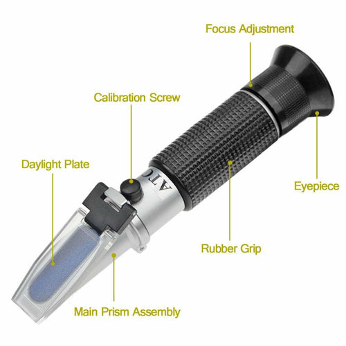 aichose Brix Refractometer with ATC, Dual Scale - Specific Gravity & Brix,
