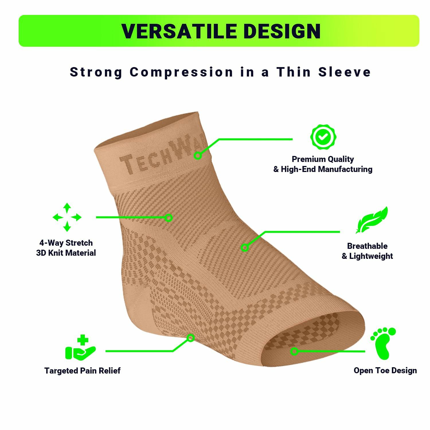 TechWare Pro Ankle Brace Compression Sleeve - Relieves Achilles Tendonitis,