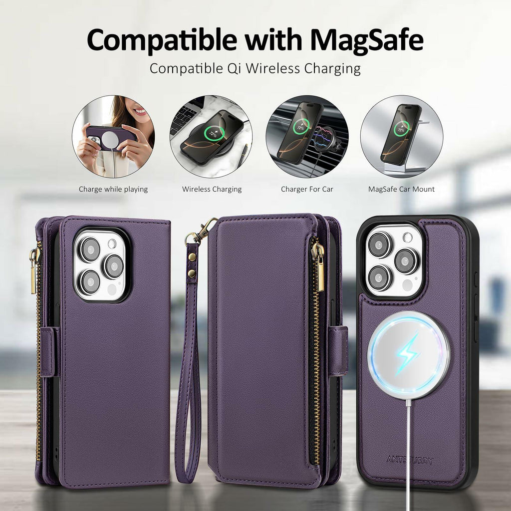Antsturdy Compatible with Magsafe Magnetic 2 in 1 Detachable iPhone 15 Pro