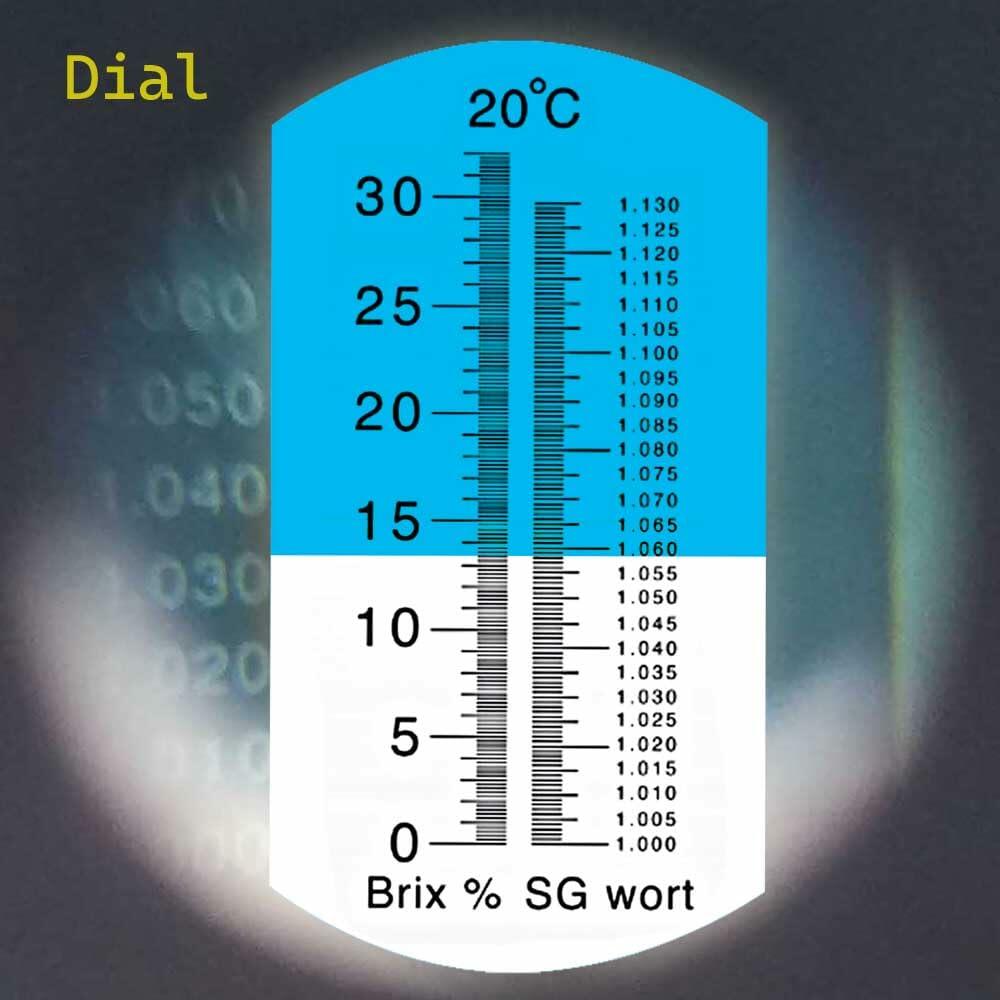 aichose Brix Refractometer with ATC, Dual Scale - Specific Gravity & Brix,