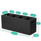 ALELION Large Utensil Holder with Removable Divider - 4 Compartment Wooden