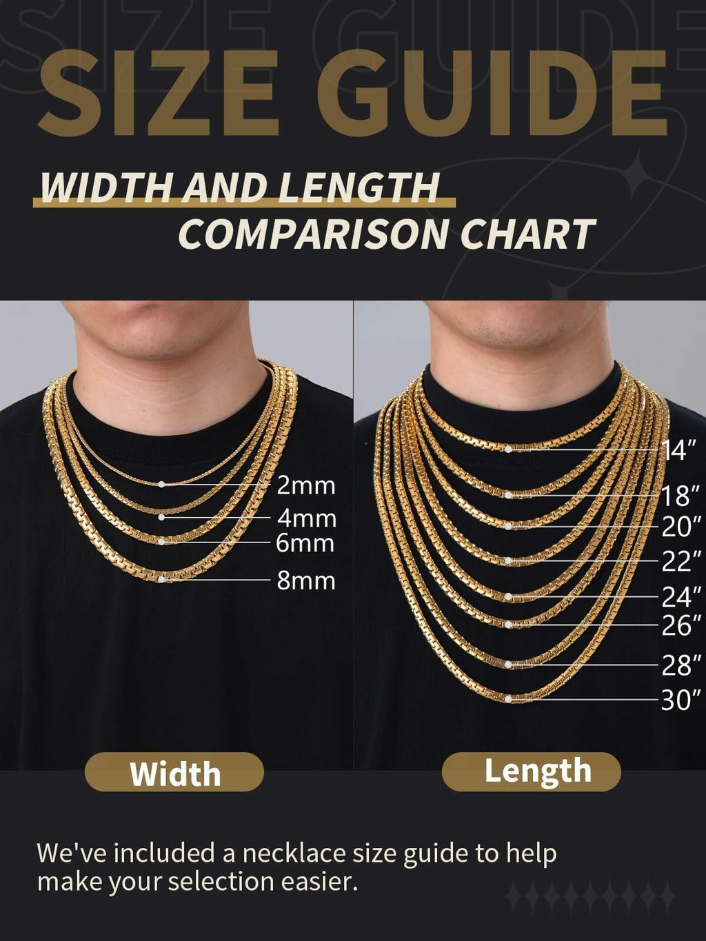 FindChic Gold Chain for Men,  22 Inches Length 6mm Grunge Necklace Cool Hip Hop
