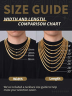 FindChic Gold Chain for Men,  22 Inches Length 6mm Grunge Necklace Cool Hip Hop