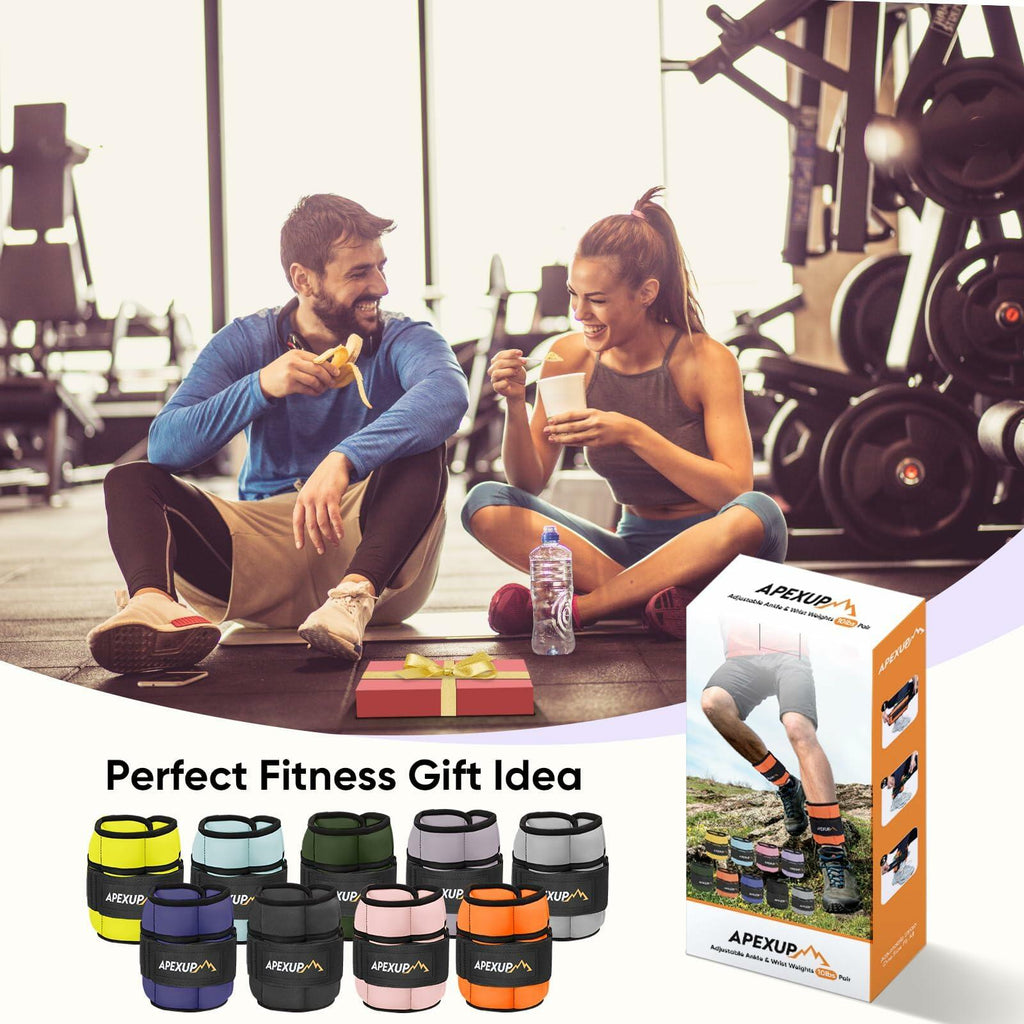 APEXUP 10lbs/Pair Adjustable Ankle Weights for Women and Men, Modularized Leg