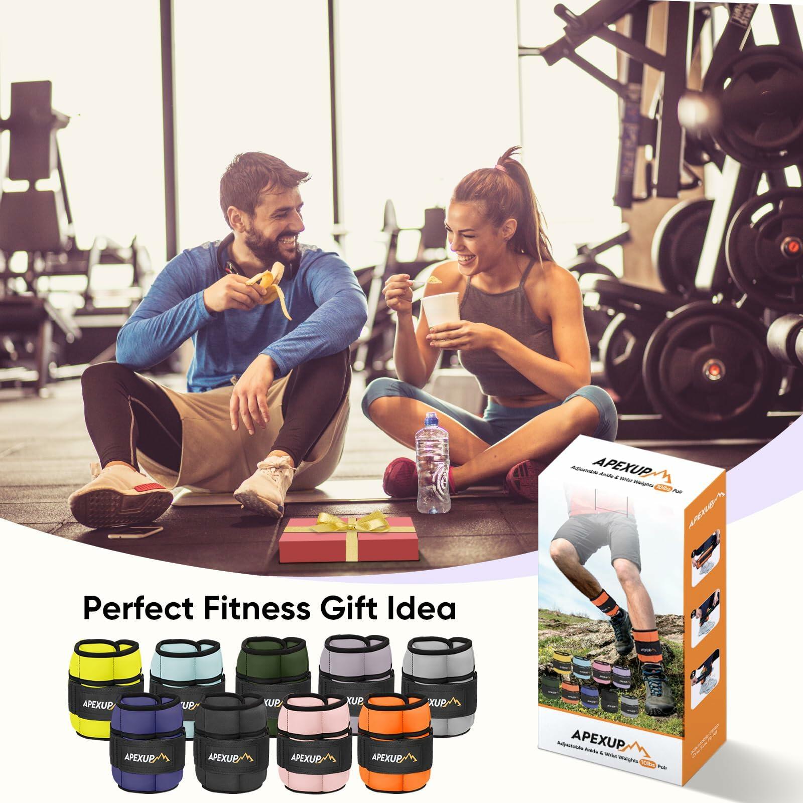 APEXUP 10lbs/Pair Adjustable Ankle Weights for Women and Men, Modularized Leg