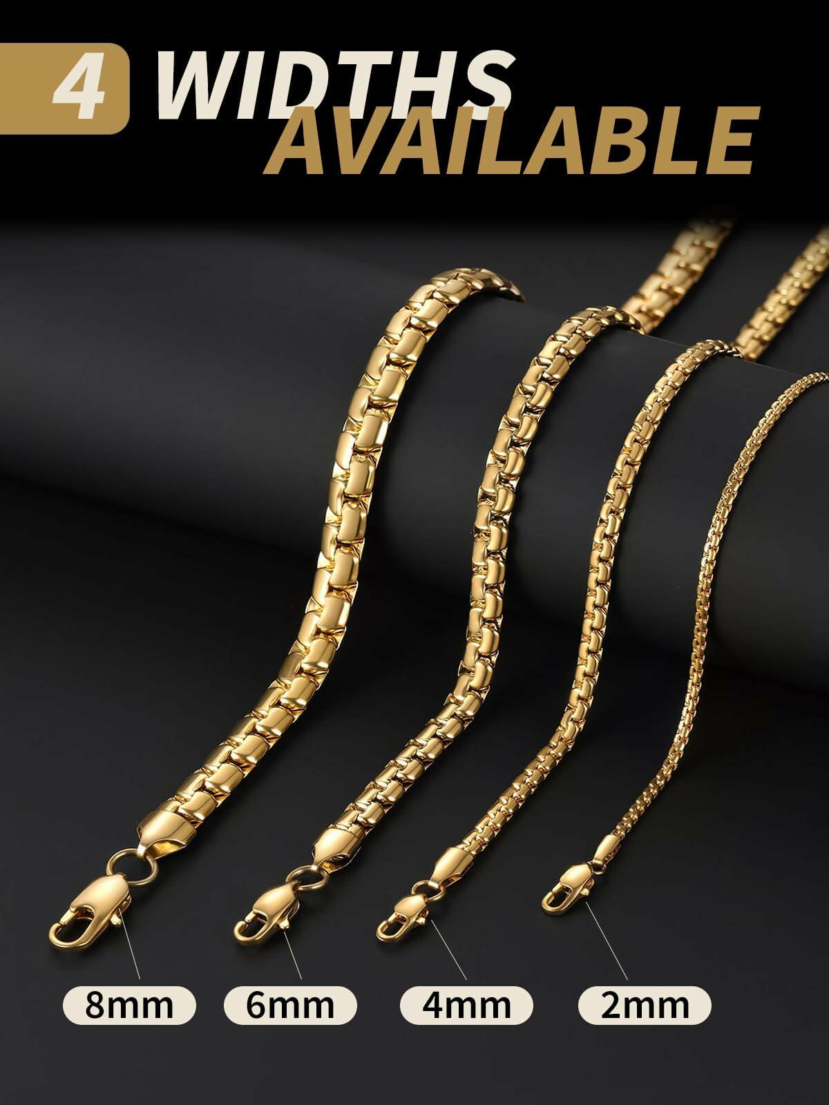 FindChic Gold Chain for Men,  22 Inches Length 6mm Grunge Necklace Cool Hip Hop