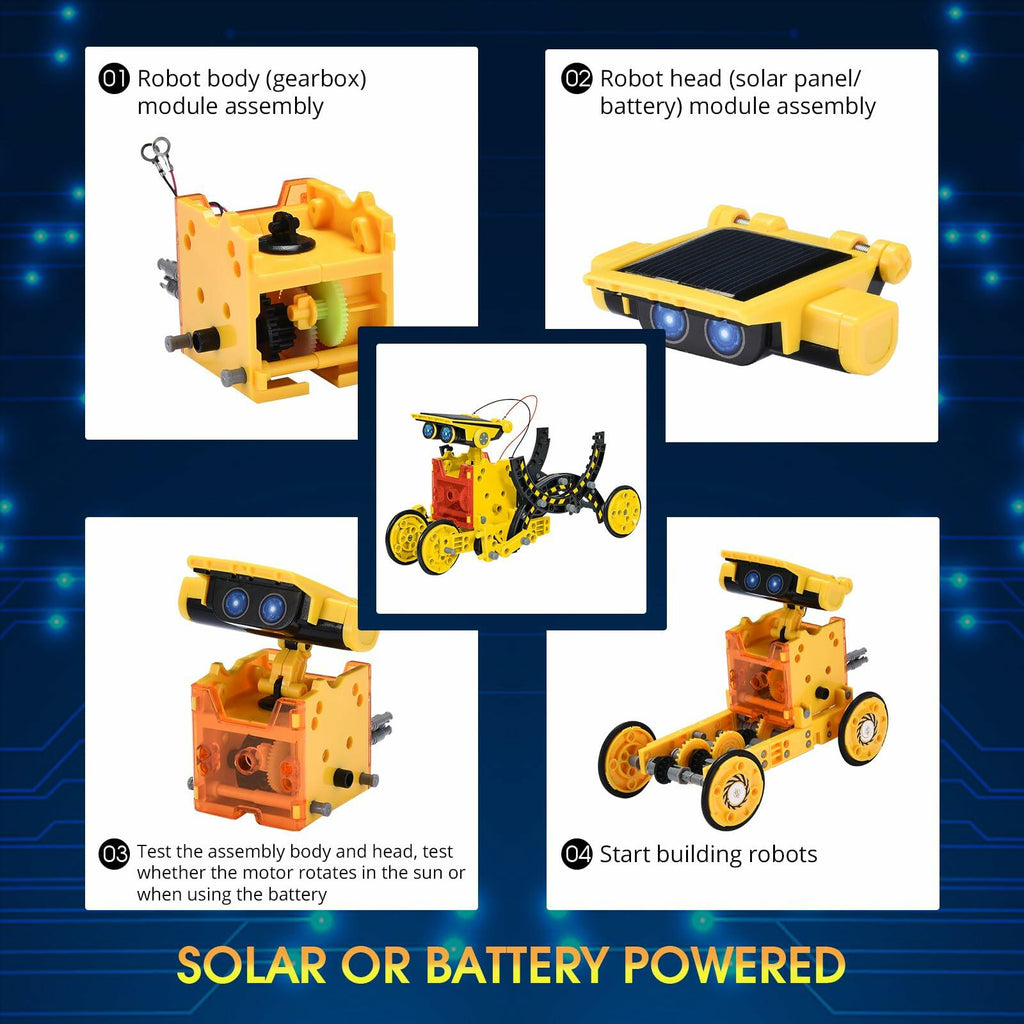 Solar Robot Kit for Kids Age 8-12, STEM Building Toys,12-in-1 Build Your Own