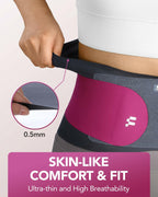 Fitomo 0.5mm Ultra Thin Back Brace with 3D Lumbar Pad, Seamless Yoga Fabric,
