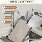 GUANCI Cutting Board for Kitchen, Stainless Steel Cutting Board Double Sided for