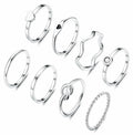 YADOCA Size 5-11 8pcs 2MM Stainless Steel Rings for Women Men 14K Gold Plated