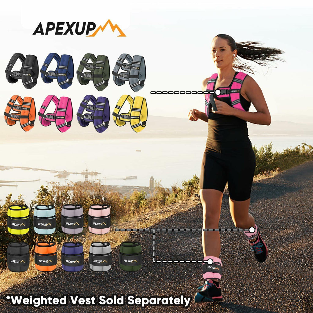 APEXUP 10lbs/Pair Adjustable Ankle Weights for Women and Men, Modularized Leg