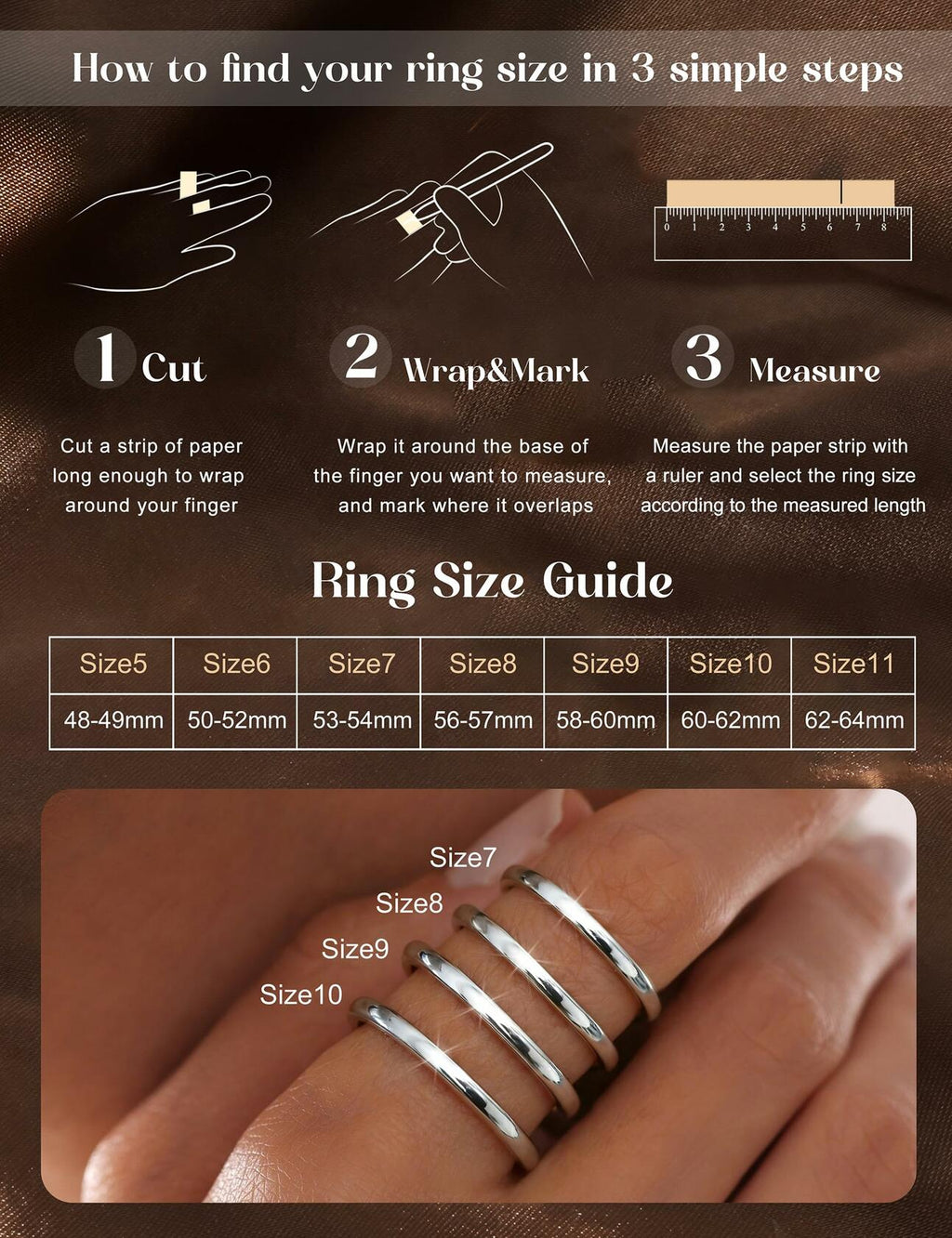 YADOCA Size 5-11 8pcs 2MM Stainless Steel Rings for Women Men 14K Gold Plated