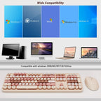 Wireless Keyboard and Mouse, KOOTOP Cute Keyboard and Mouse, 2.4G Wireless