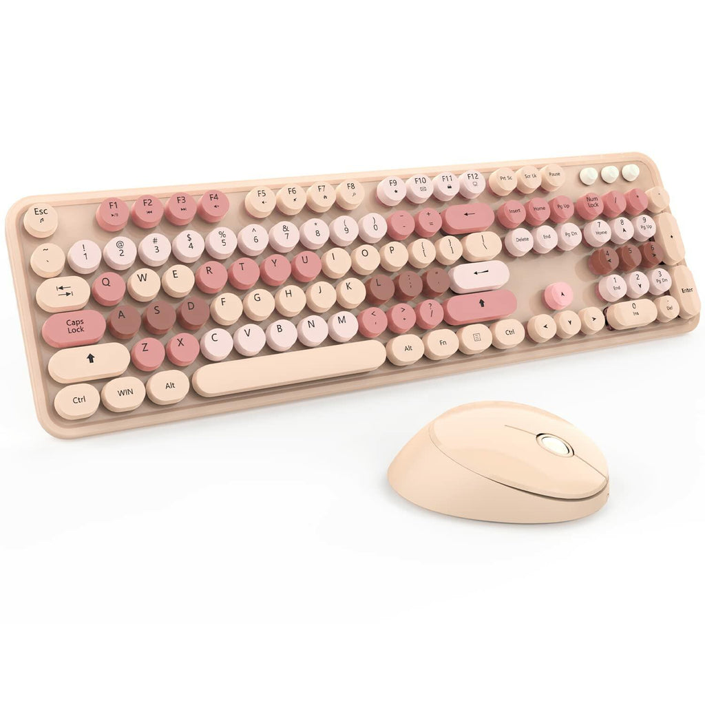 Wireless Keyboard and Mouse, KOOTOP Cute Keyboard and Mouse, 2.4G Wireless