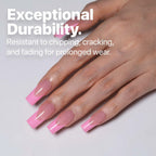 SXC Cosmetics French Tip Press On Nails – 5 Pink Series, Medium Square, X-Pro