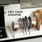 Simple Houseware Expandable Pan Organizer Rack, 10 Adjustable Compartments,