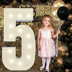4FT Marquee Light Up Numbers Pre-Cut Frame Giant Marquee Numbers 5, Mosaic