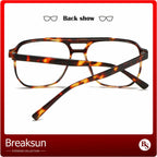 Breaksun Retro Oversized Square Glasses for Women Men Big Square Aviator Blue