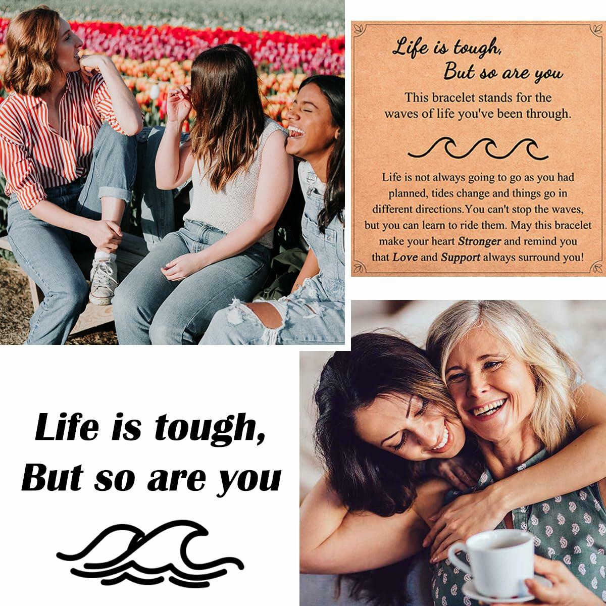 IKIATY Inspirational Gifts for Women, Wave Inspirational Bracelet, Get Well
