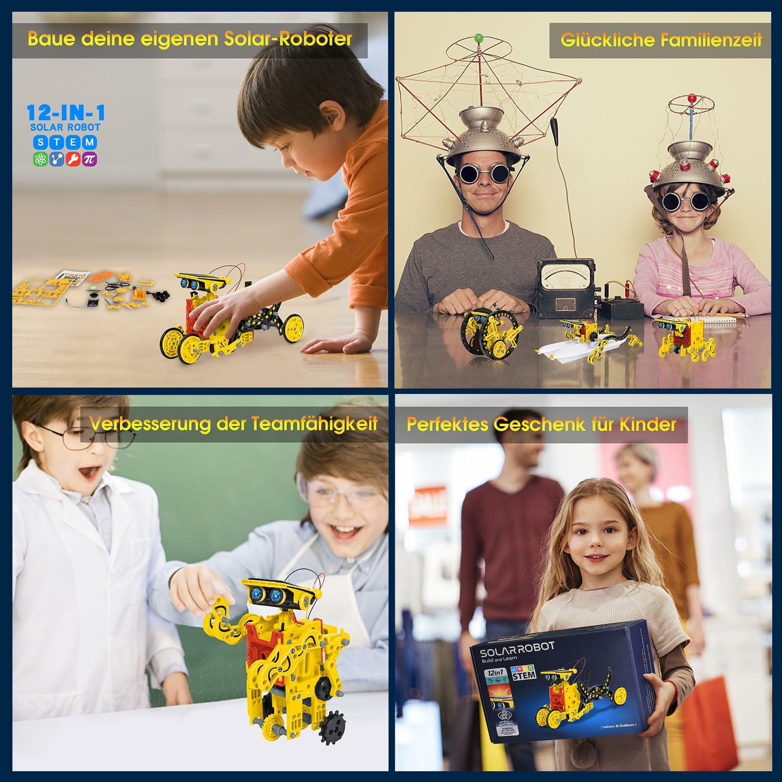 Solar Robot Kit for Kids Age 8-12, STEM Building Toys,12-in-1 Build Your Own