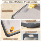 GUANCI Cutting Board for Kitchen, Stainless Steel Cutting Board Double Sided for