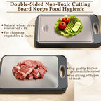 GUANCI Cutting Board for Kitchen, Stainless Steel Cutting Board Double Sided for